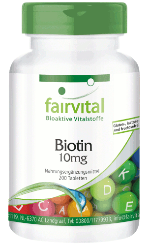 Biotin-Präparat, Nahrungsergänzungsmittel mit 10 mg Biotin