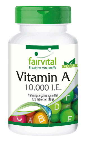 Vitamin-A-Präparat, Nahrungsergänzungsmittel mit 10.000 I.E. Retinol