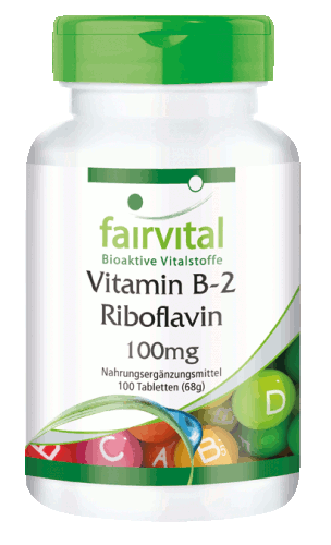 Vitamin-B2-Präparat, Nahrungsergänzungsmittel mit 100 mg Riboflavin