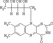 Vitamin B2 (Riboflavin) - Strukturformel